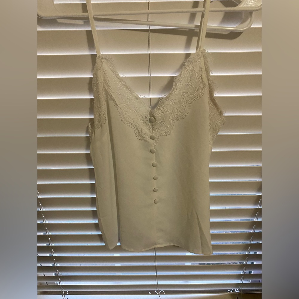 White satin tank top